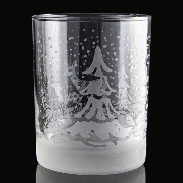 Snow Globe Shaken Not Stirred Etched Rocks Glass