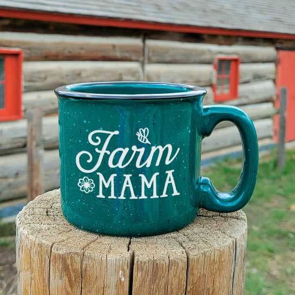 Farm Mama Etched Ceramic Camp Mug