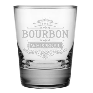 The Bourbon Whisperer Etched Rocks Glass