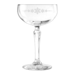 Snowflake Band Etched Cocktail Coupe