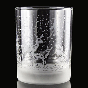 Snow Globe Shaken Not Stirred Etched Rocks Glass
