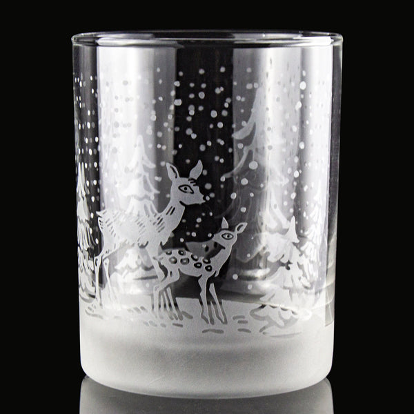 Snow Globe Shaken Not Stirred Etched Rocks Glass