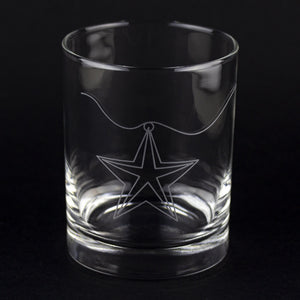 Star Ornament Wrap Etched Rocks Glass