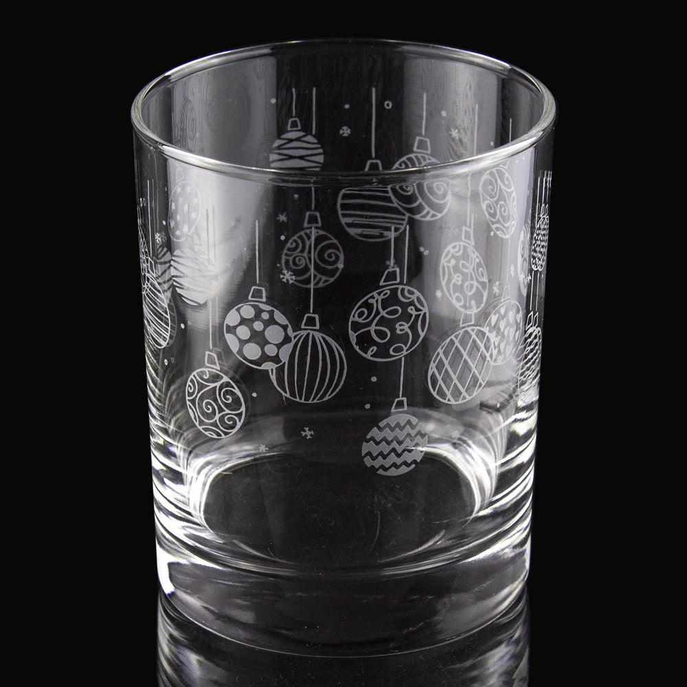 Ornament Wrap Etched Rocks Glass