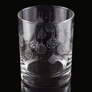 Ornament Wrap Etched Rocks Glass