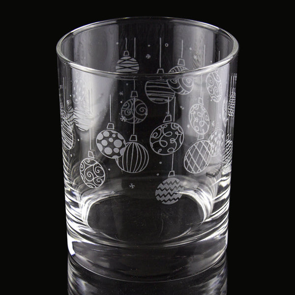 Ornament Wrap Etched Rocks Glass