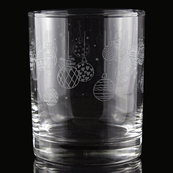 Ornament Wrap Etched Rocks Glass