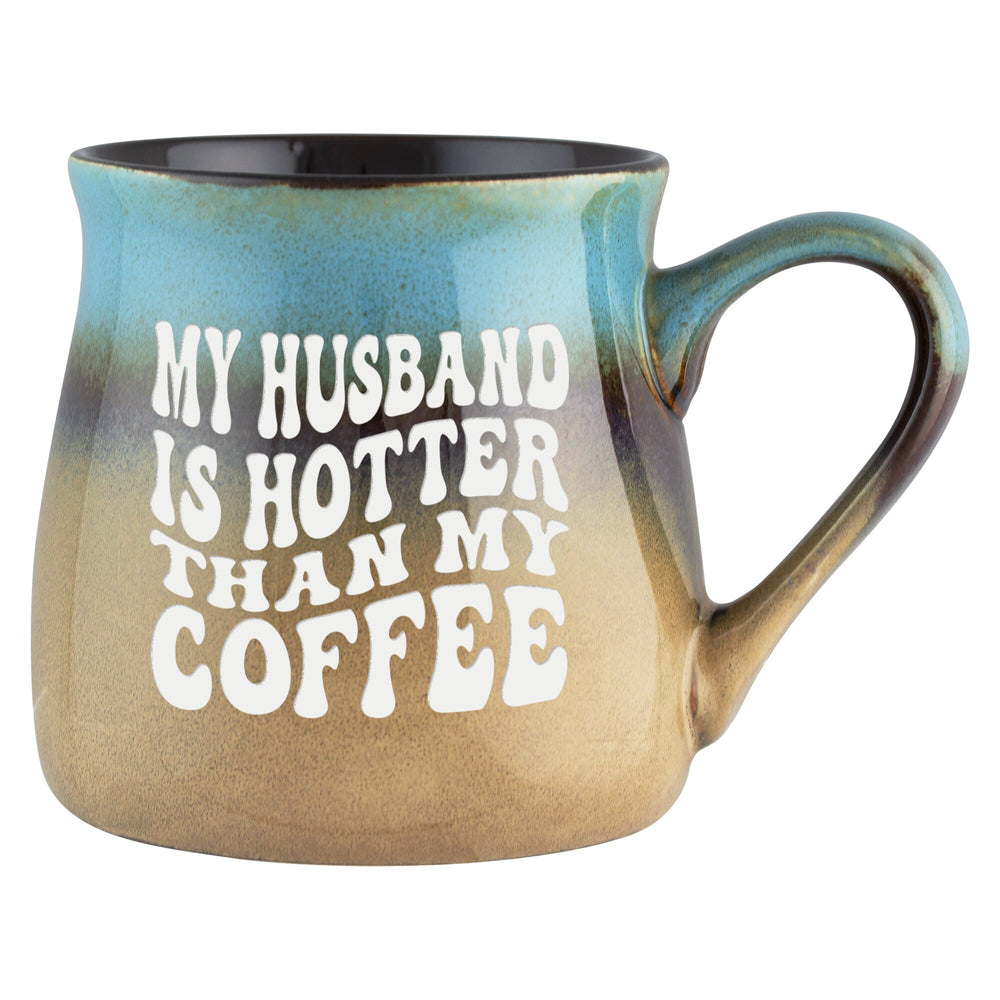 My Husband is Hotter Than My Coffee Etched Ceramic Mug