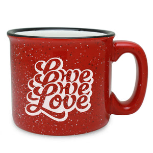 Love Love Love Etched Ceramic Camp Mug