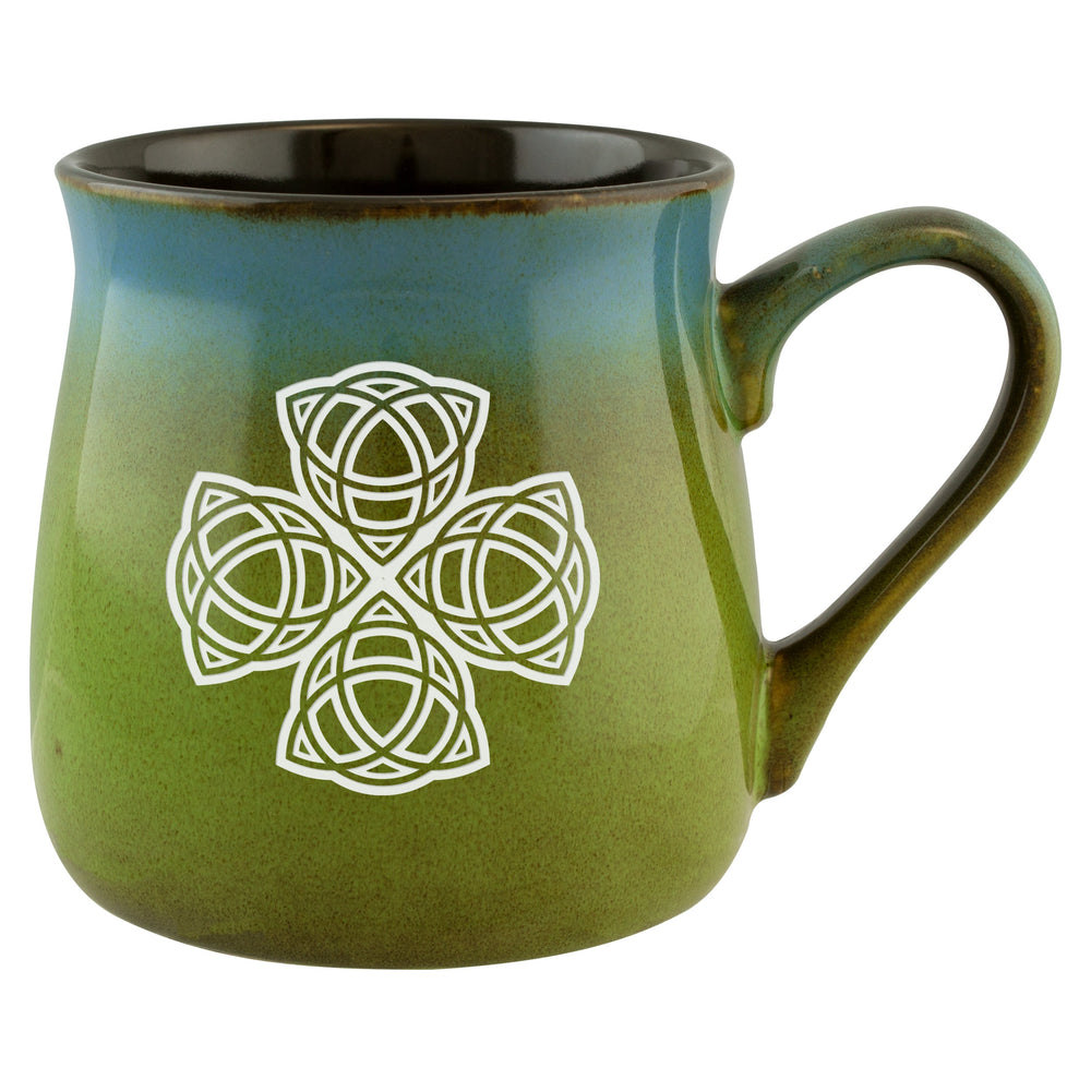 Celtic Cross Etched Ceramic Tavern Mug