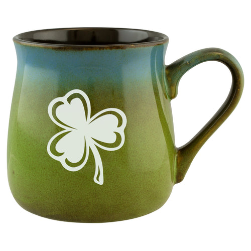 Shamrock Etched Ceramic Mug