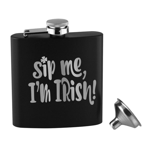 Sip Me I'm Irish Matte Black Flask Set
