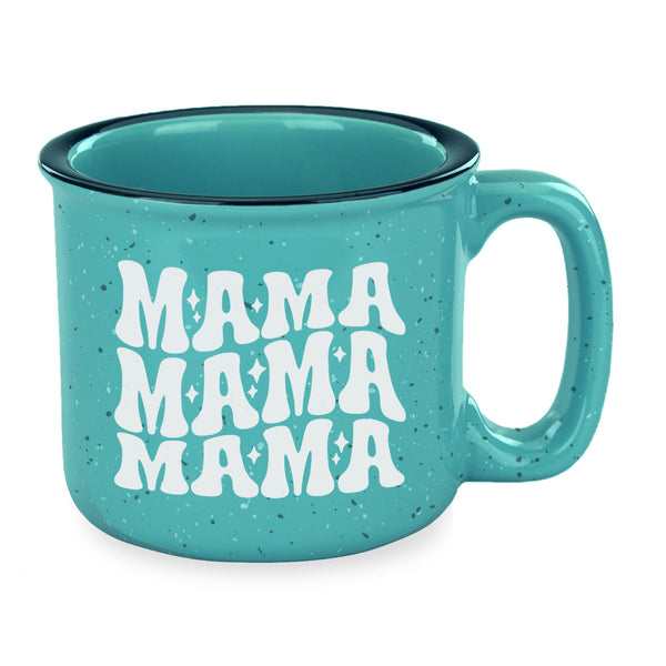 Mama Mama Mama Etched Ceramic Camp Mug