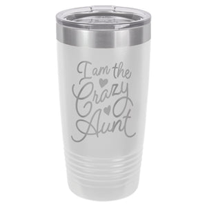 Crazy Aunt Etched Insulated Tumbler & Lid