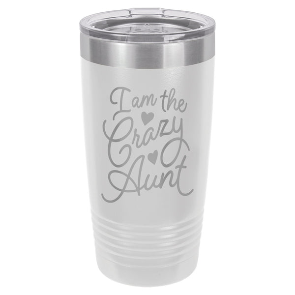 Crazy Aunt Etched Insulated Tumbler & Lid