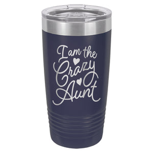 Crazy Aunt Etched Insulated Tumbler & Lid