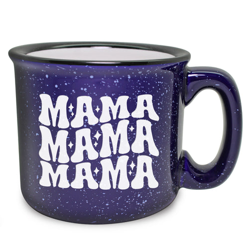 Mama Mama Mama Etched Ceramic Camp Mug