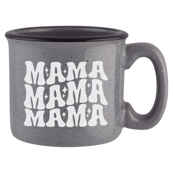 Mama Mama Mama Etched Ceramic Camp Mug