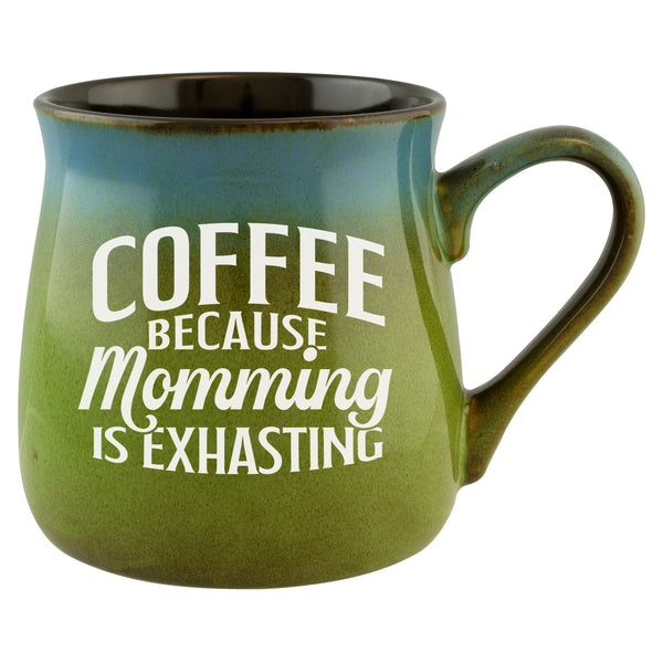 Coffee Because Momming Is Exhausting Etched Ceramic Mug
