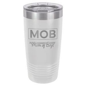 Mom of Boys Etched Insulated Tumbler & Lid