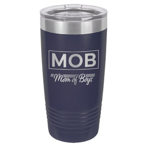 Mom of Boys Etched Insulated Tumbler & Lid