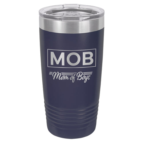 Mom of Boys Etched Insulated Tumbler & Lid
