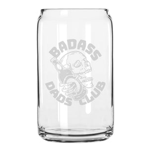 Badass Dads Club Beer Can Glass