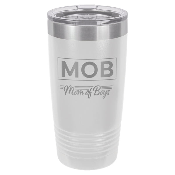 MOB Mom of Boys Etched Insulated Tumbler & Lid