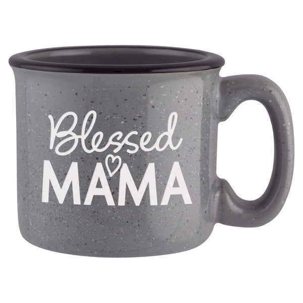 Blessed Mama Etched Ceramic Camp Mug