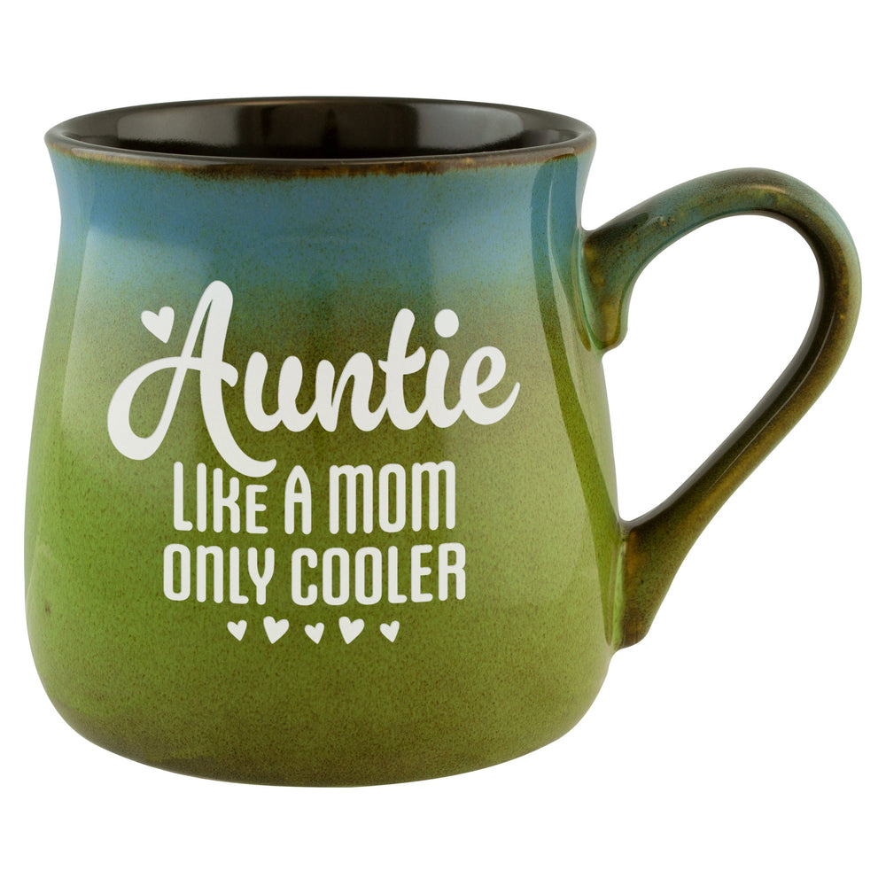 Auntie Like a Mom Only Cooler Etched Ceramic Mug