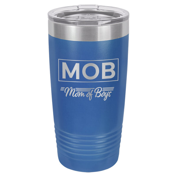 MOB Mom of Boys Etched Insulated Tumbler & Lid