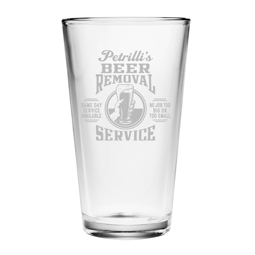 Beer Removal Service (Personalized) Etched Pint Glass
