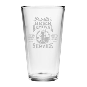 Beer Removal Service (Personalized) Etched Pint Glass