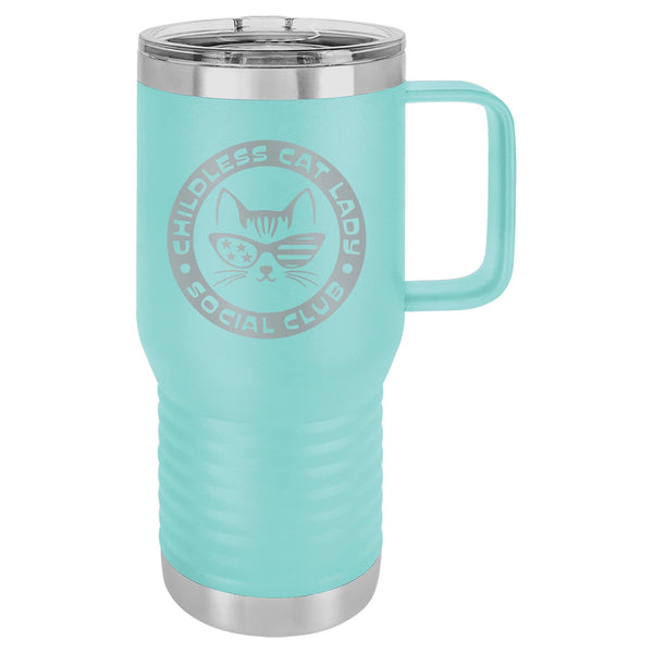 Childless Cat Lady Social Club Etched Insulated Travel Mug
