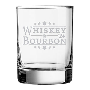 Whiskey & Bourbon Etched Rocks Glass