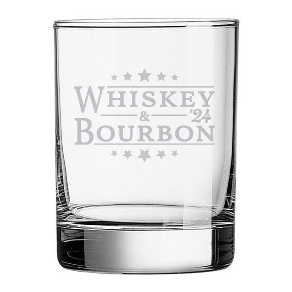 Whiskey & Bourbon Etched Rocks Glass