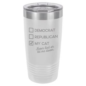 Voting for My Cat Etched Insulated Tumbler & Lid