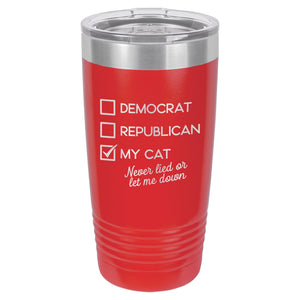 Voting for My Cat Etched Insulated Tumbler & Lid