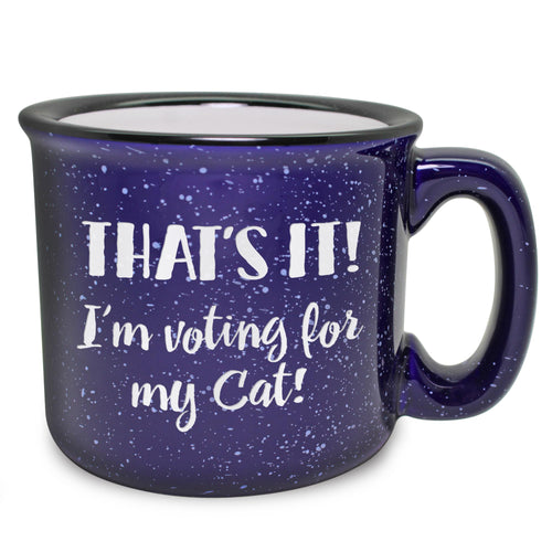Voting for My Cat Etched Ceramic Camp Mug