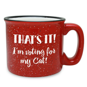 Voting for My Cat Etched Ceramic Camp Mug