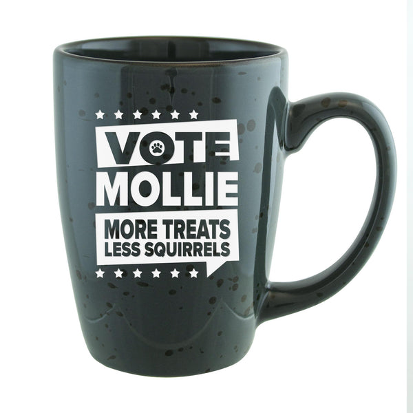 Vote My Dog Etched Ceramic Coffee Mug