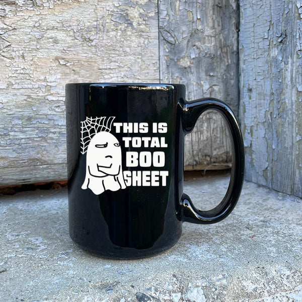 This is Total Boo Sheet Etched Ceramic Mug