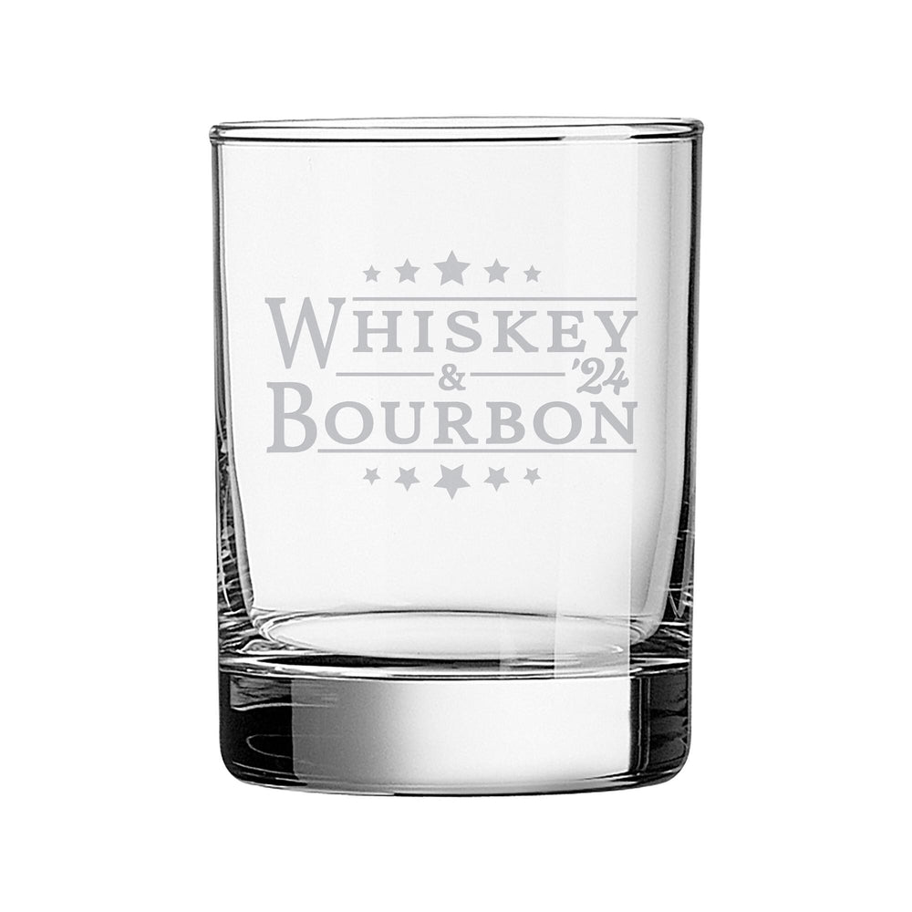 Whiskey & Bourbon Etched Rocks Glass
