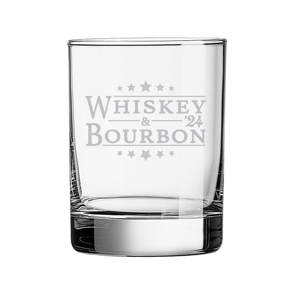 Whiskey & Bourbon Etched Rocks Glass