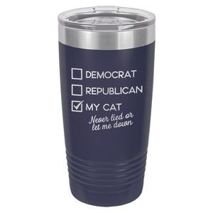 Voting for My Cat Etched Insulated Tumbler & Lid