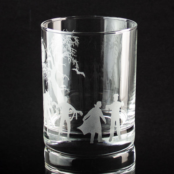 Monster Mash Wrap Etched Rocks Glass