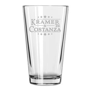 Political Yard Sign Etched Pint Glass