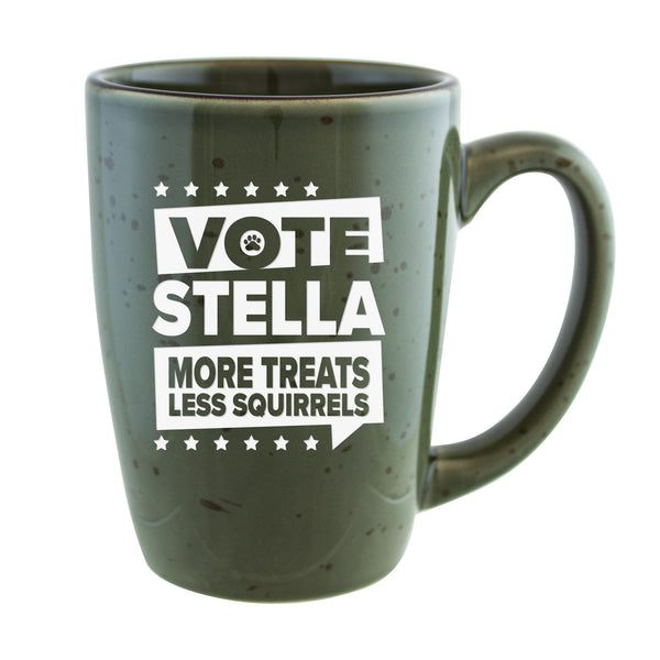 Vote My Dog Etched Ceramic Coffee Mug