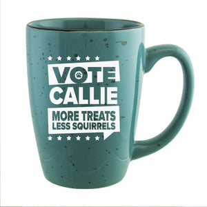 Vote My Dog Etched Ceramic Coffee Mug