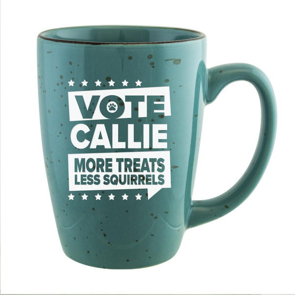 Vote My Dog Etched Ceramic Coffee Mug